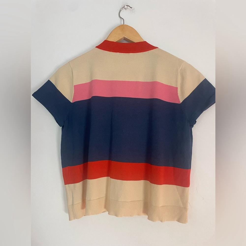 Sundei Striped Knit Cardigan Sweater Made in Italy - Picture 10 of 11